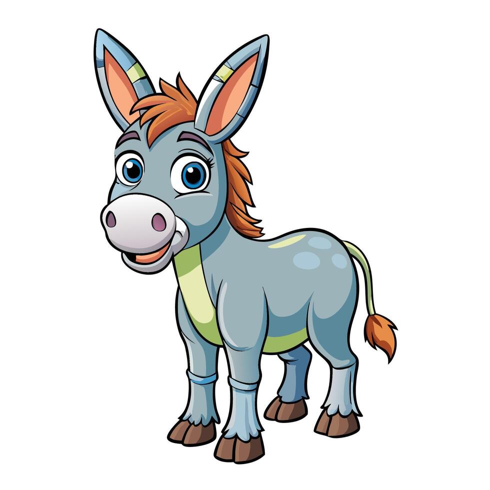Cartoon donkey isolated on white background vector