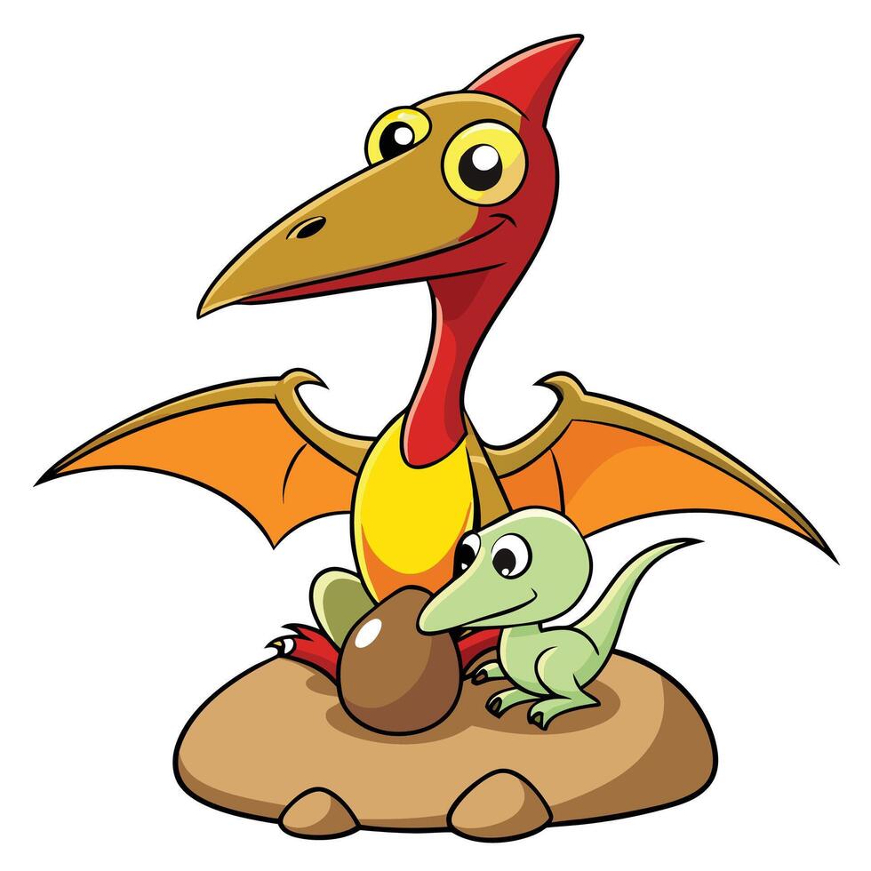 Pterodactyl Cartoon Illustration vector