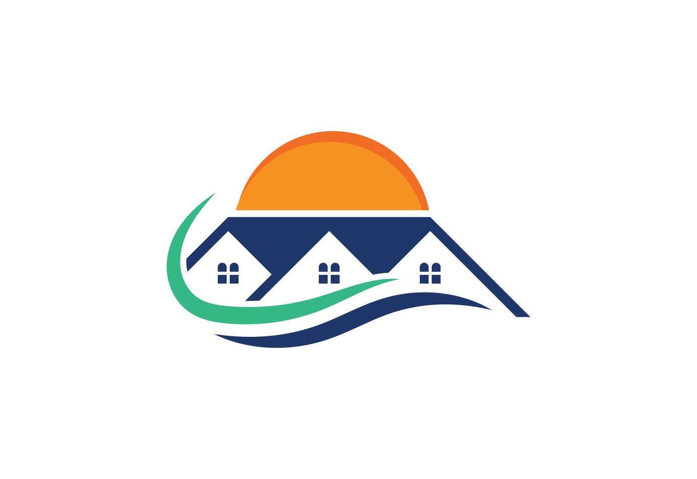 Real estate House, building logo design, design template vector
