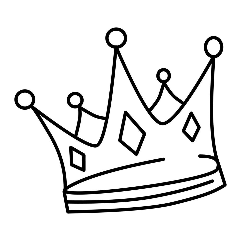 Hand drawn simple doodle crown sketch vector