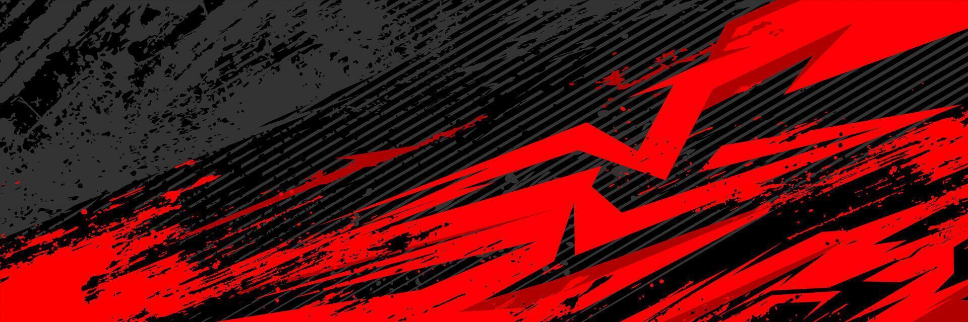 Red and Black abstract stripe racing background vector