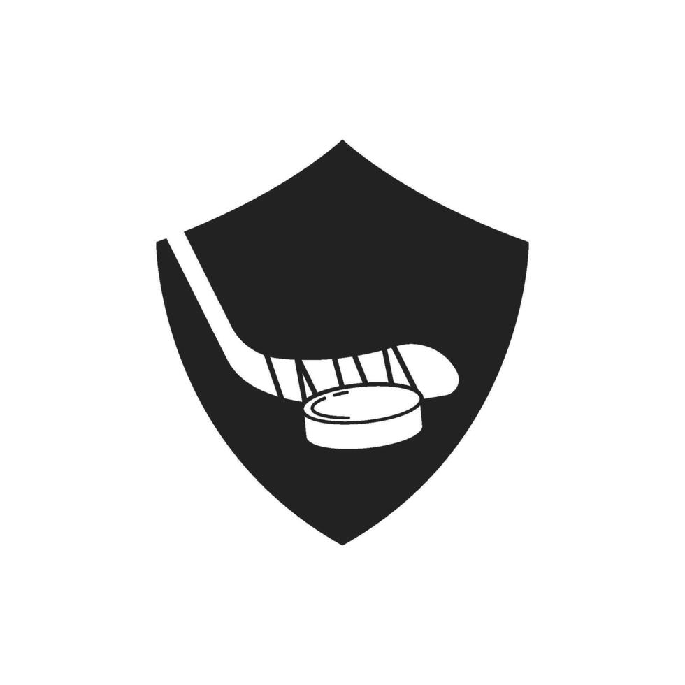 Ice Hockey design on white background. Hockey Stick Line art logos or icons. vector