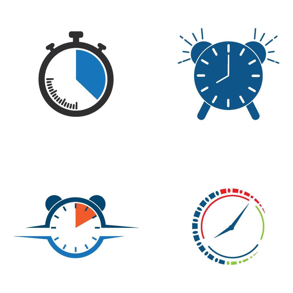 set Timer logo template illustration vector
