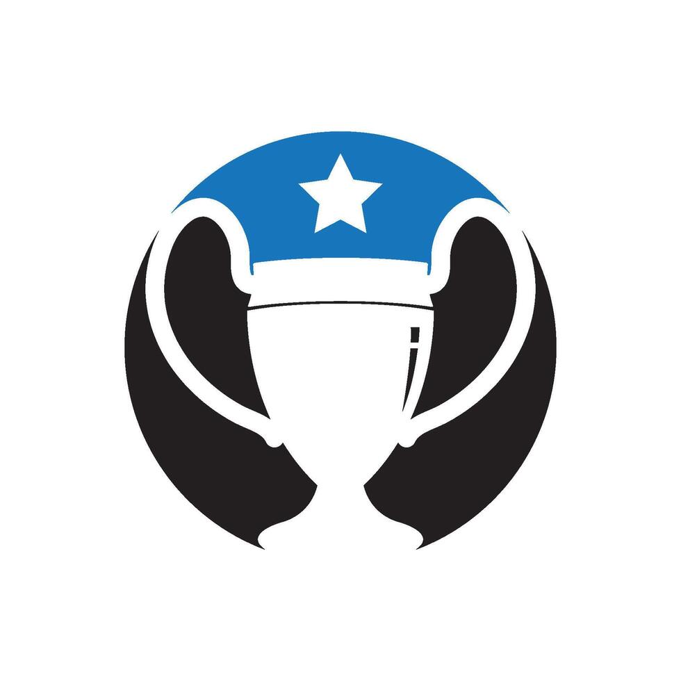 Trophy logo illustration flat design vector