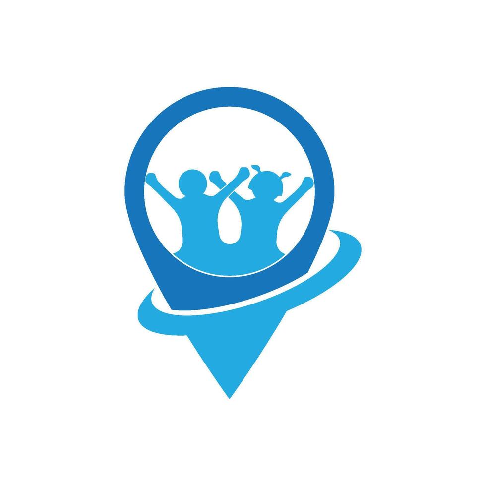 kids play point logo design vector