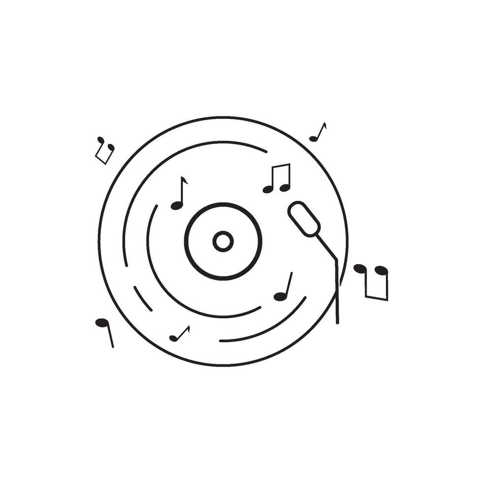 Vinyl music record icon flat design template vector