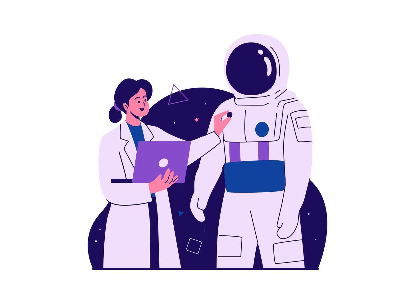 Illustration of an Aerospace Engineering Astronaut Suit vector