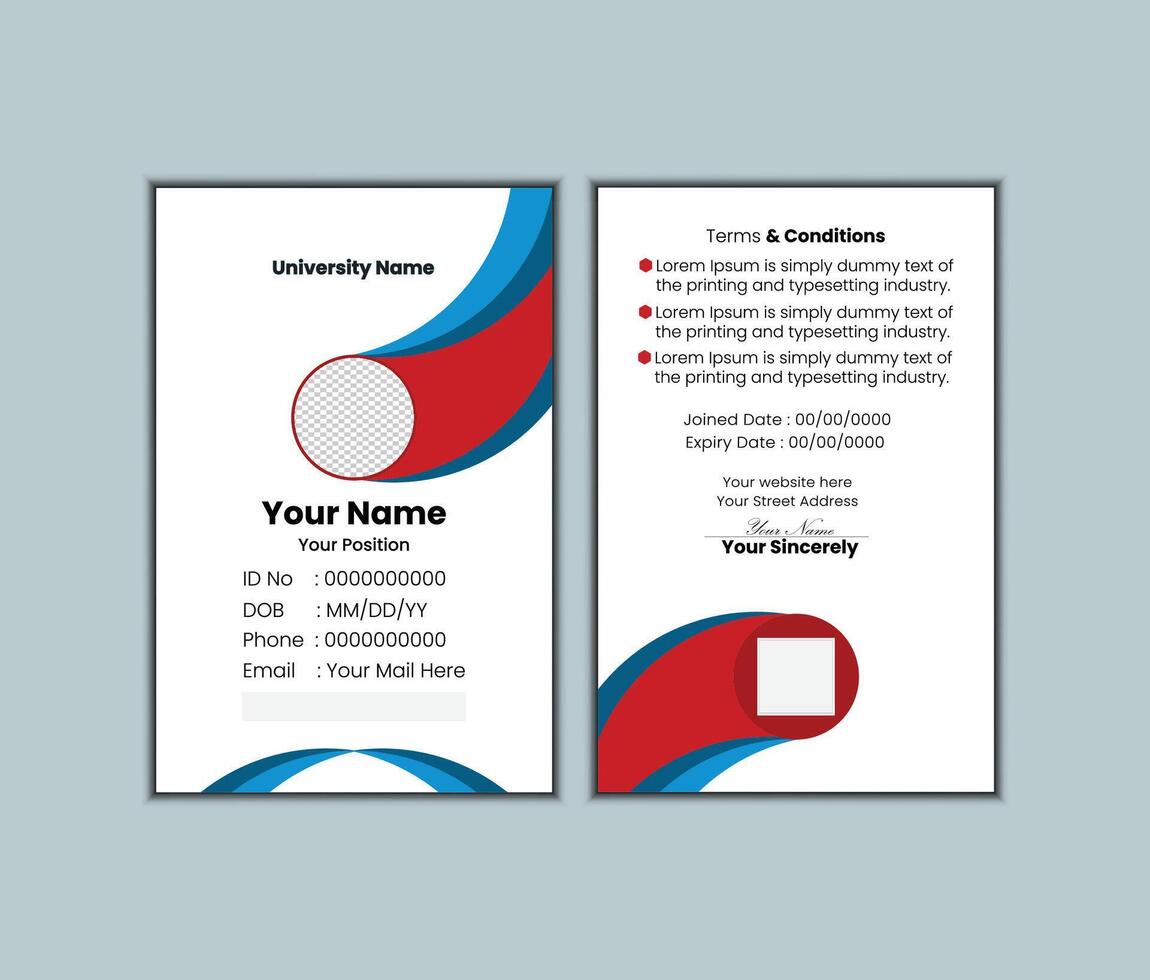 University business id card template vector