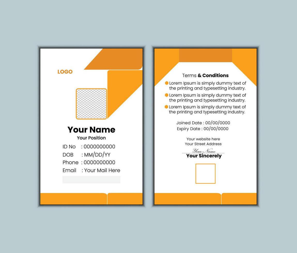 Professional business id card template vector