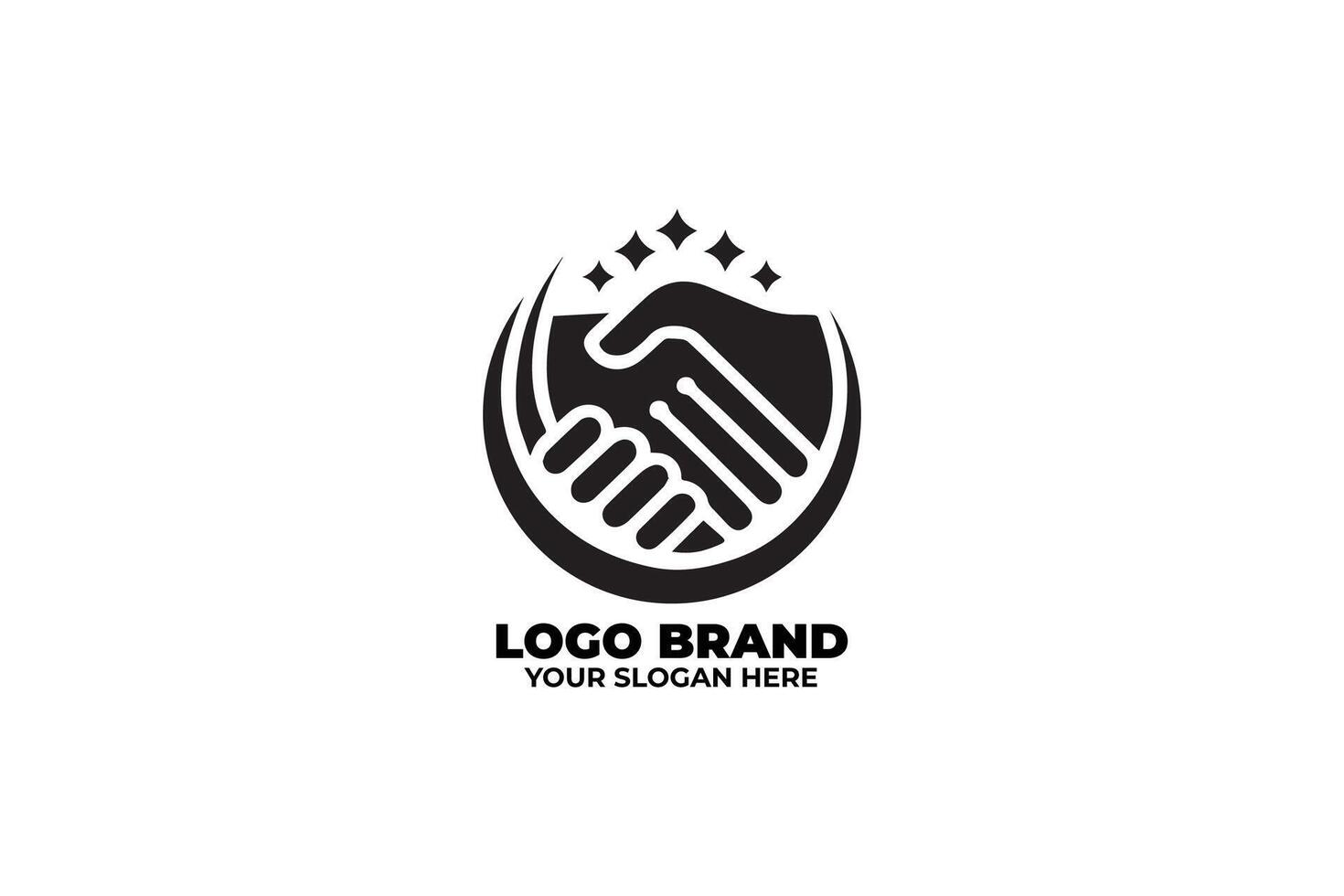 Elegant Black and White Handshake for Unity and Trust vector