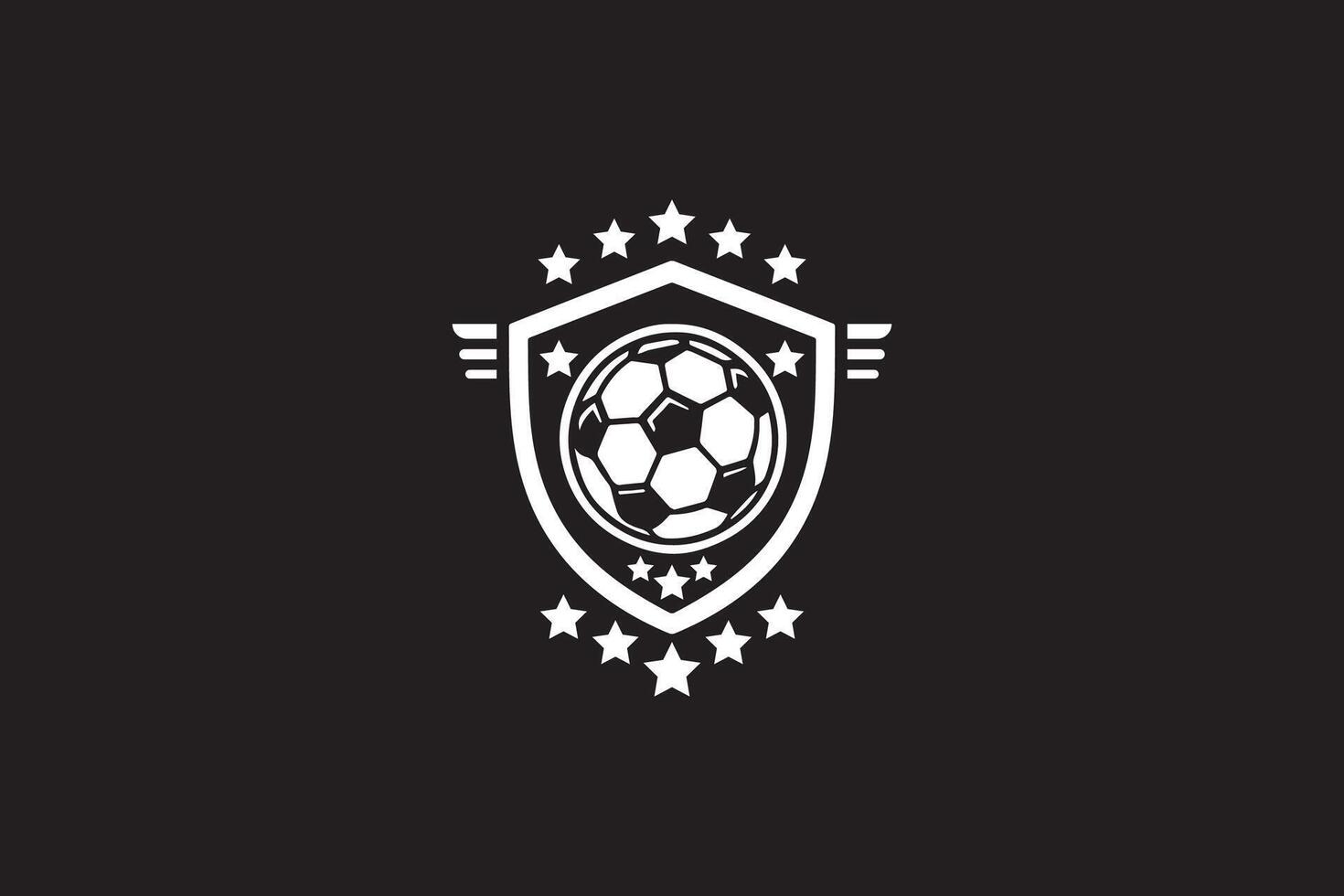 Classic Soccer Ball with Shield and Stars vector