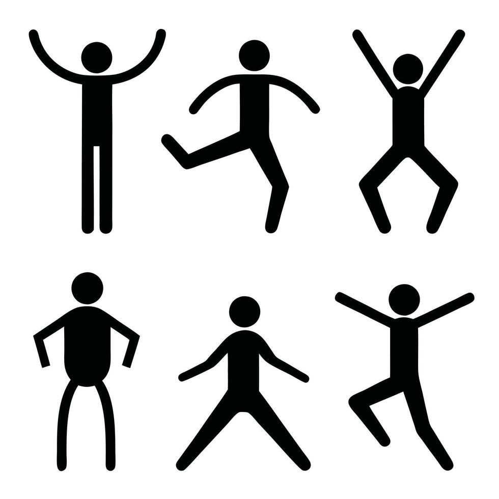 Creative Collection Of An stick figure icon design on a white background vector