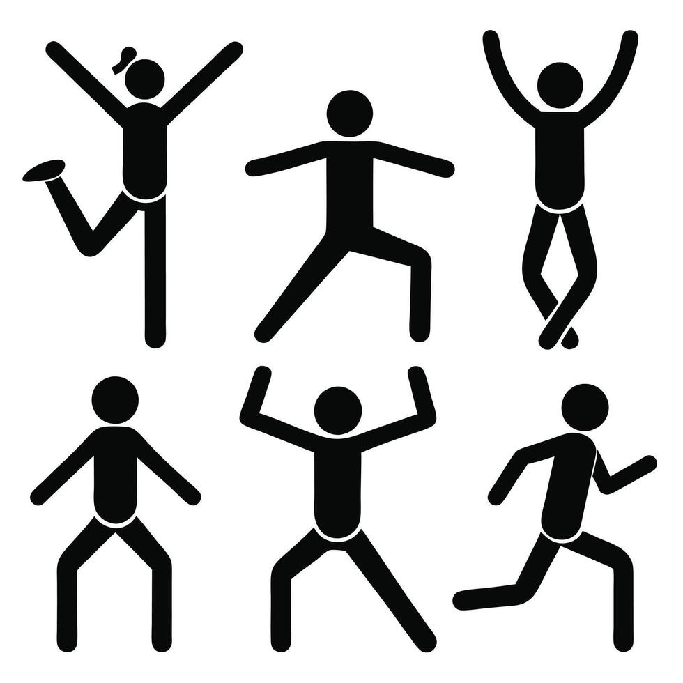 stick figure icon design on a white background vector