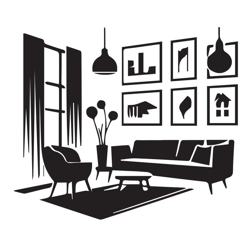 Creative Collection of various Interior Logo Design on a white background vector