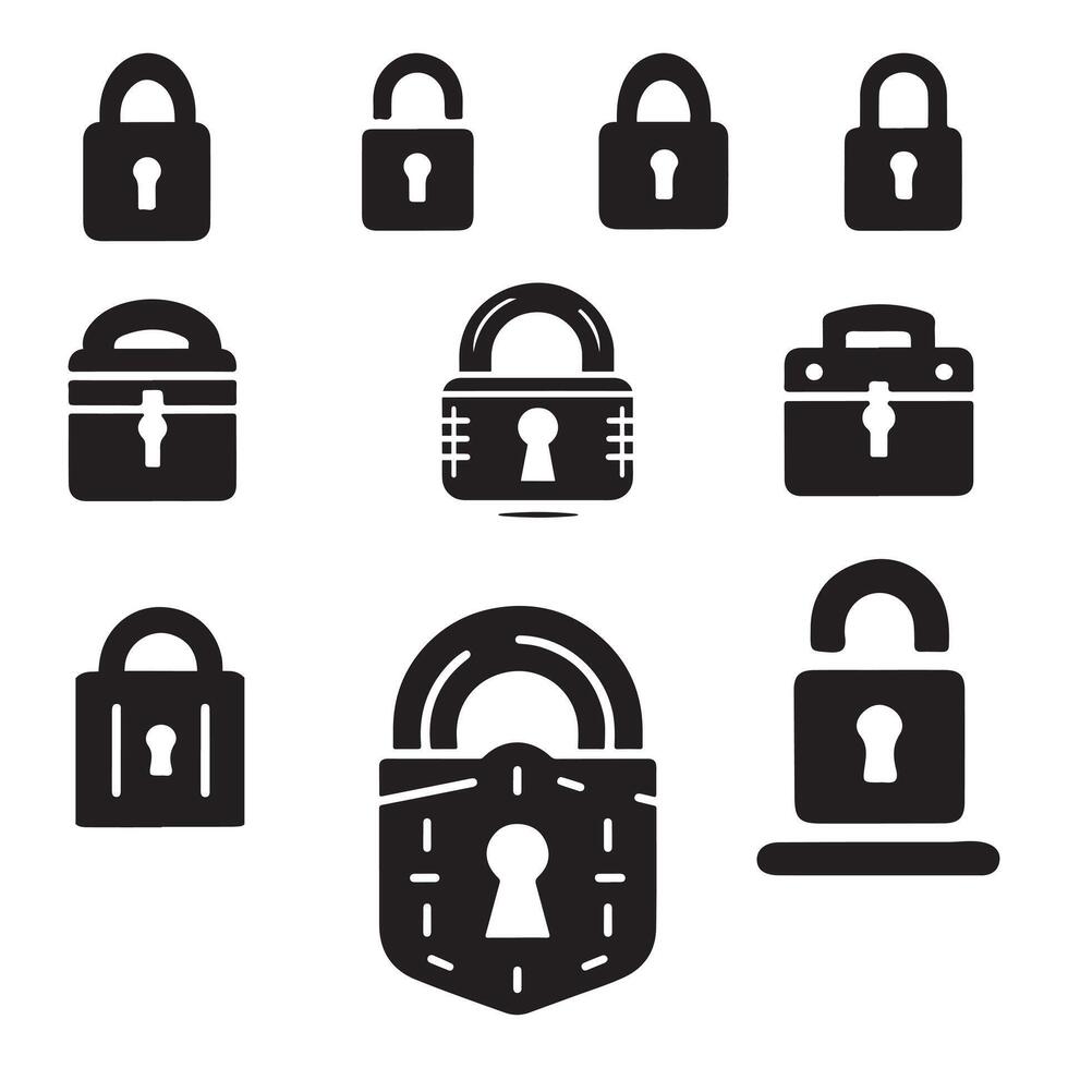 lock silhouette design on a white background vector