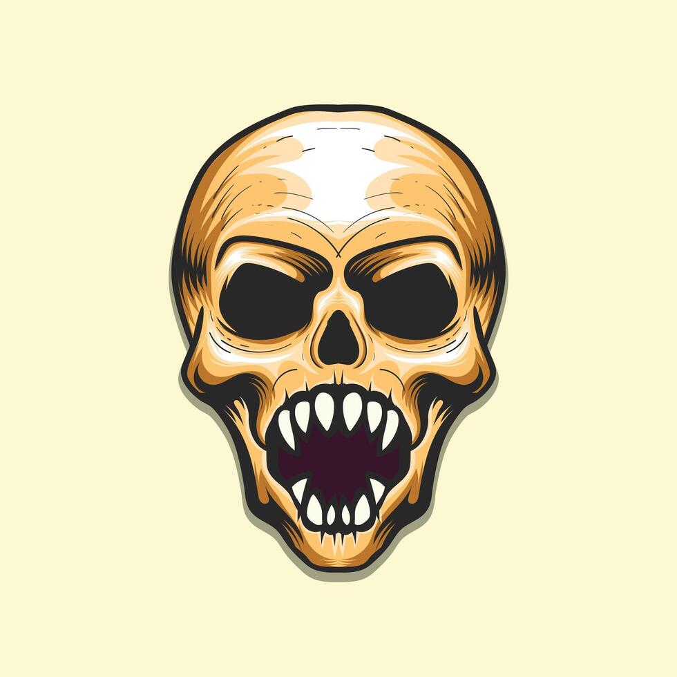 Human skull Open Mouth danger look design vector