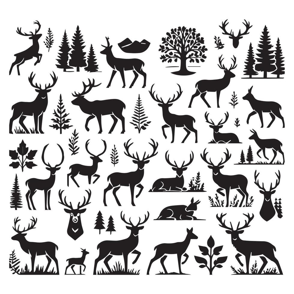 Reindeer Silhouette Icon vector