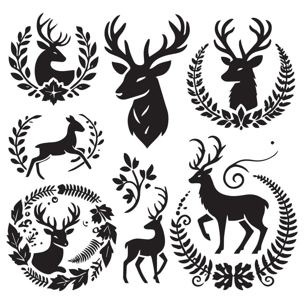 Elegant Deer Silhouette vector