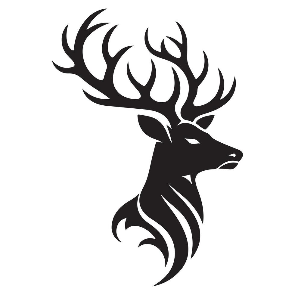 Silhouette Deer Head vector