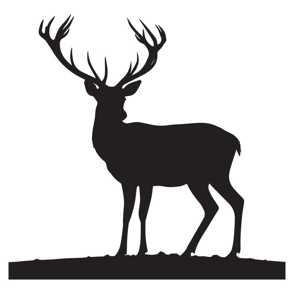 Simple deer Silhouette Art vector