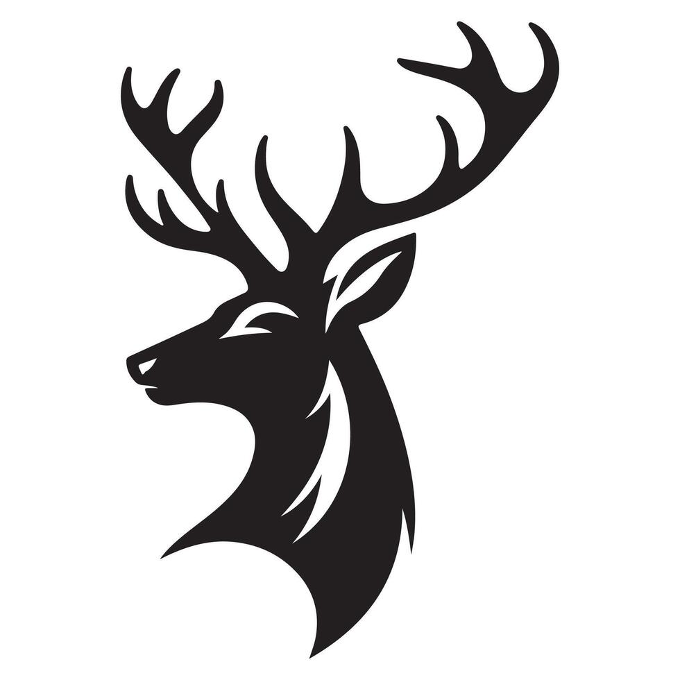 Minimalist Deer Head Outline vector