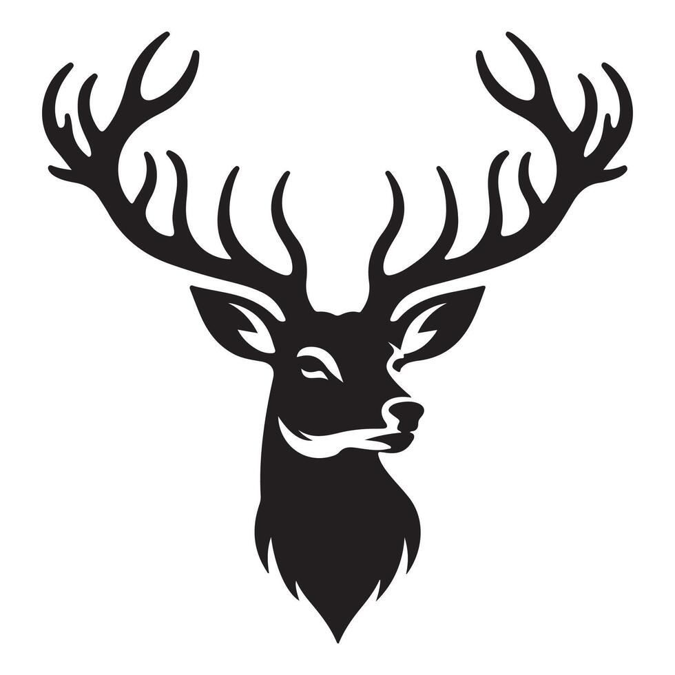 Simple deer head Silhouette vector