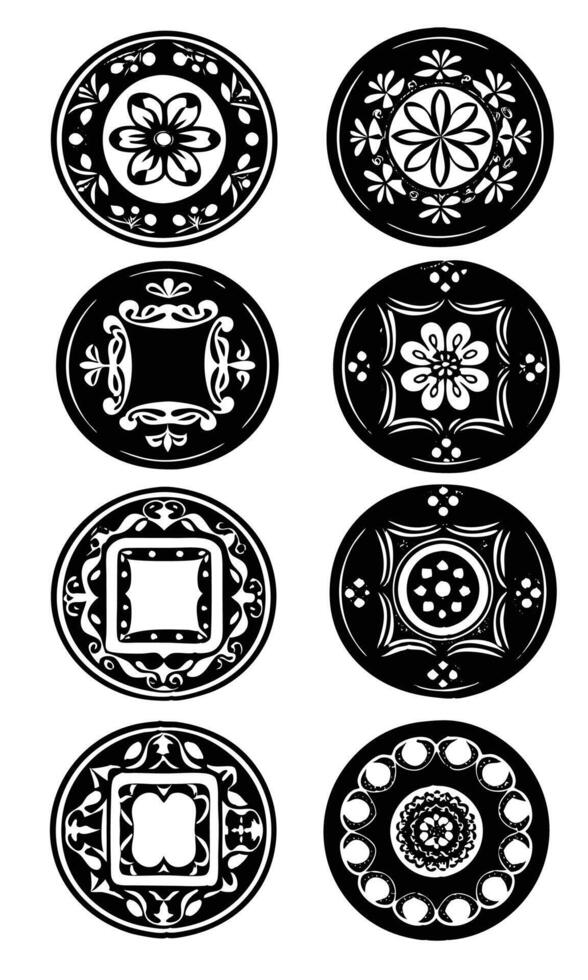 Group of Rounded frame design vector