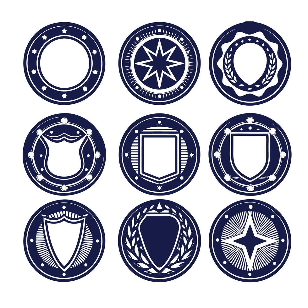 Set of Round Sheild design vector
