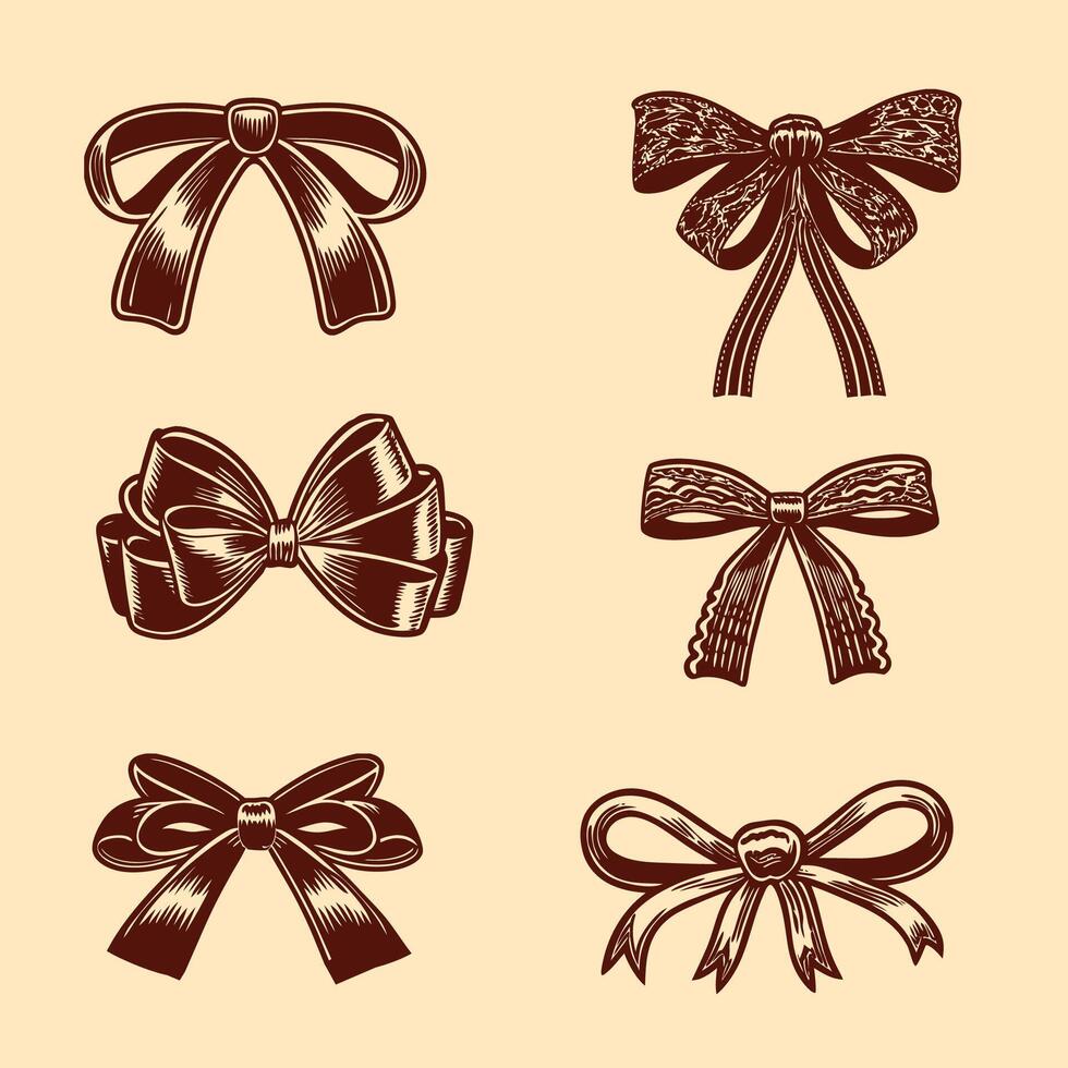 Retro Folded Ribbon Collection Elegant Scroll and Banner Style vector