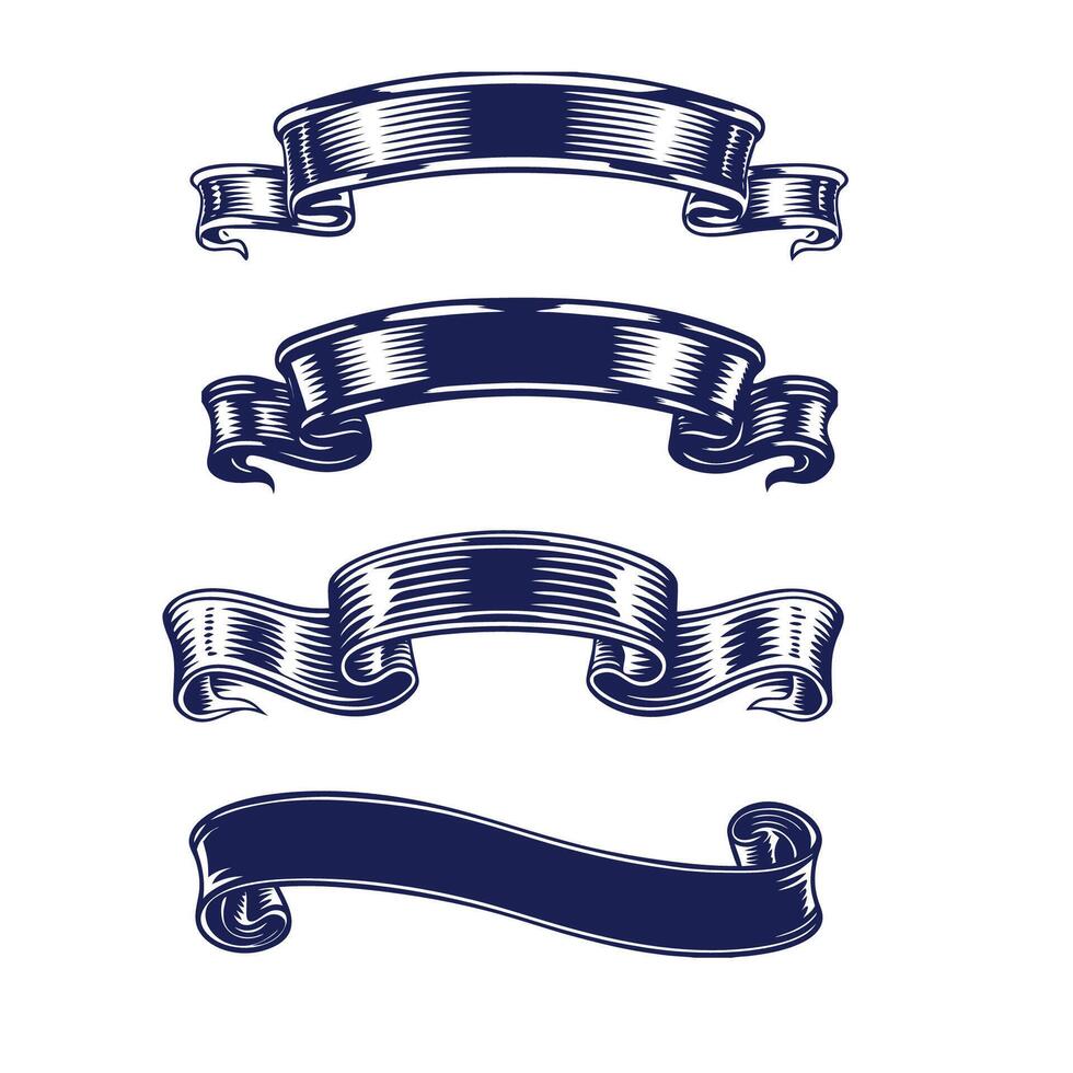 Elegant Serif Font Vintage Ribbon Collection Timeless Design vector
