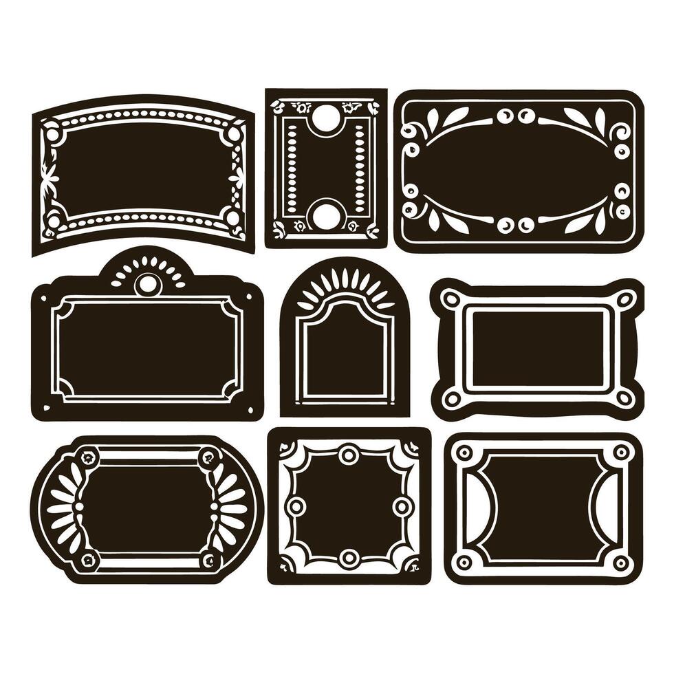 A combo set of old style frame Design vector