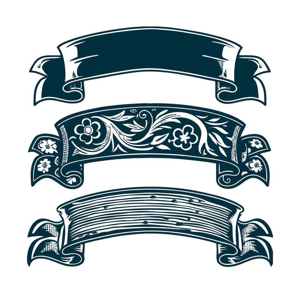 Old Style Engraved Vintage Collection Elegant Banner Designs vector