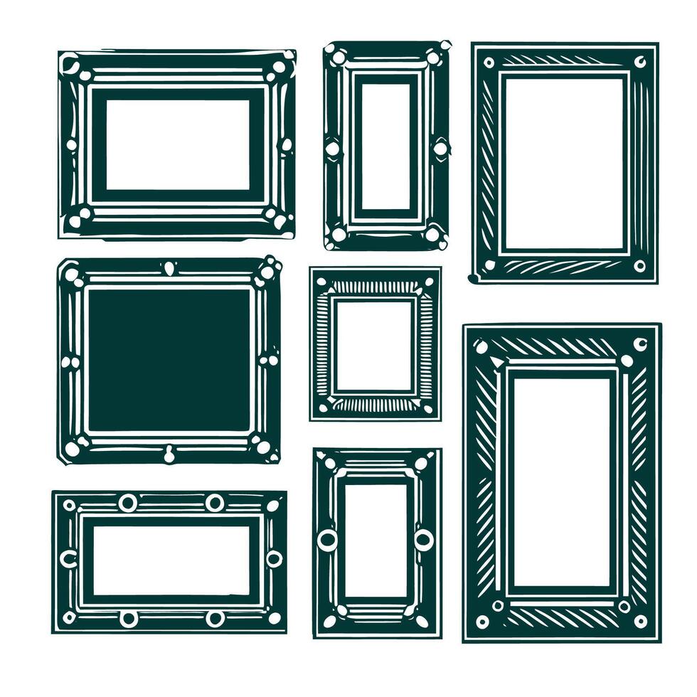 A Set of old vintage style frame Design vector