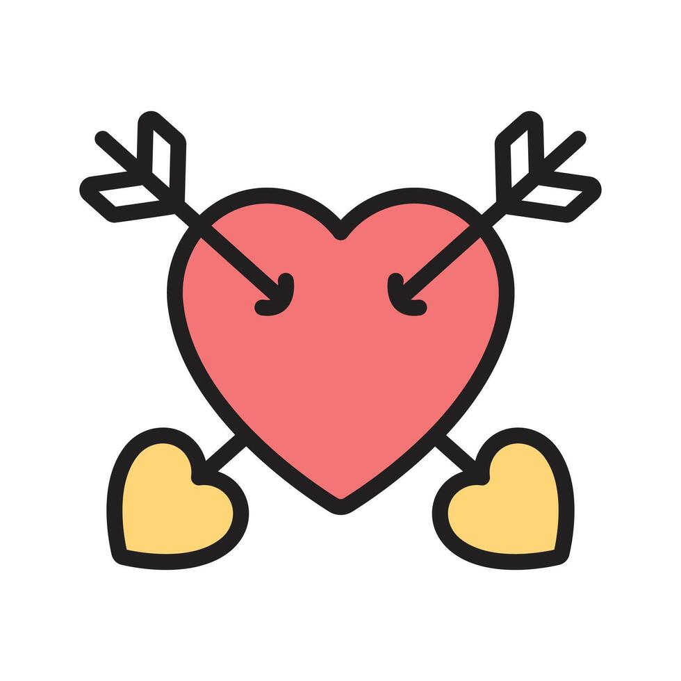 Heart pierced with arrows symbolizing love and relationships vector