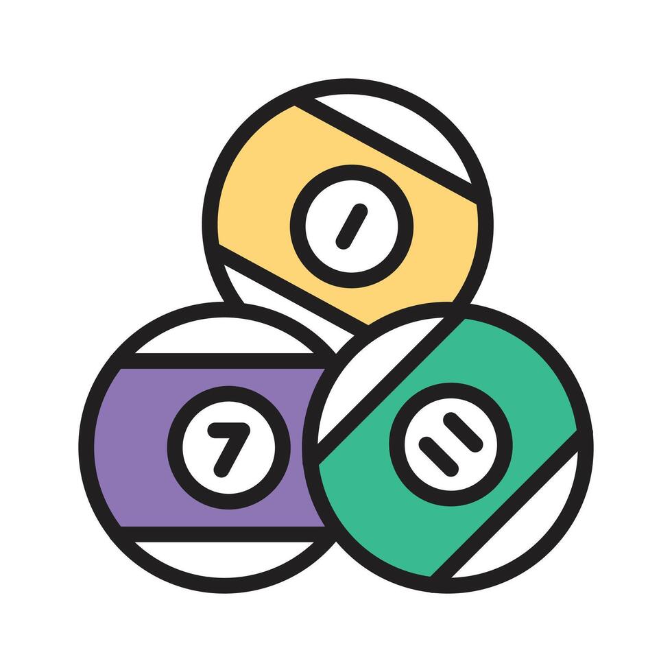A set of billiard balls symbolizing pool games and recreation vector