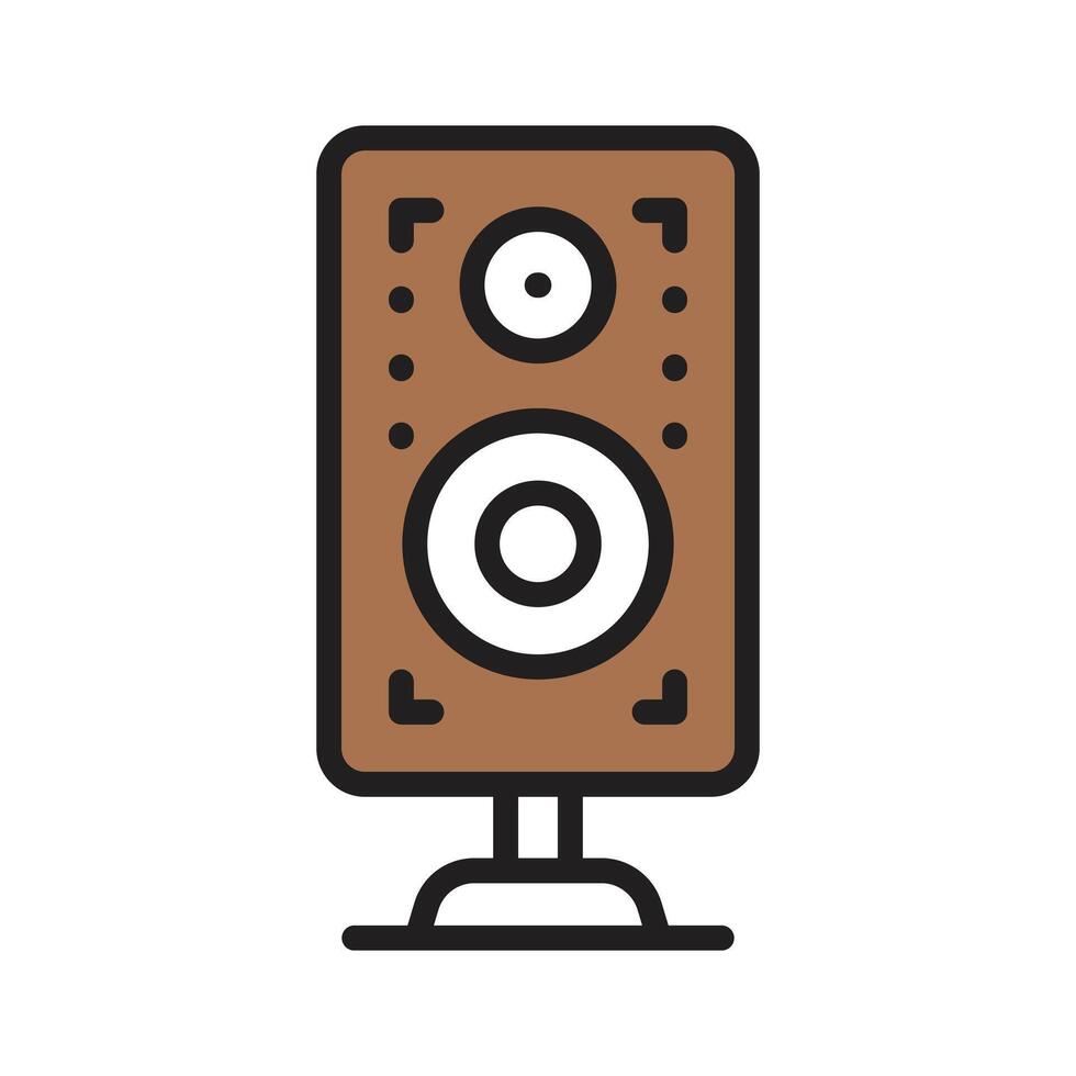 Audio speaker design in in trendy style, isolated on white background. vector