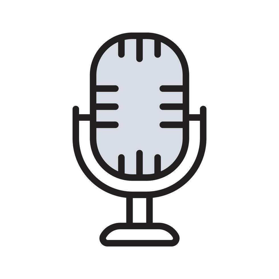 A microphone icon representing singing, performance, and entertainment. vector