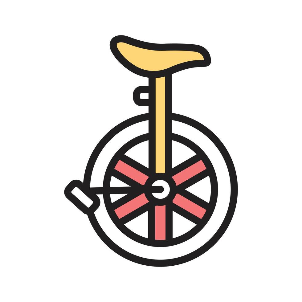 A unicycle representing balance, skill, and circus performances. vector