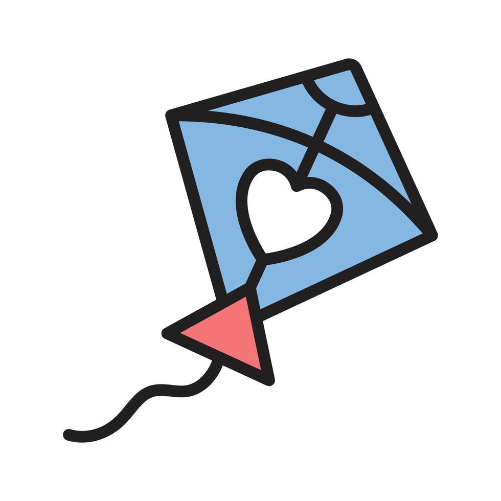 A kite flying in the air, symbolizing outdoor fun and joy. vector