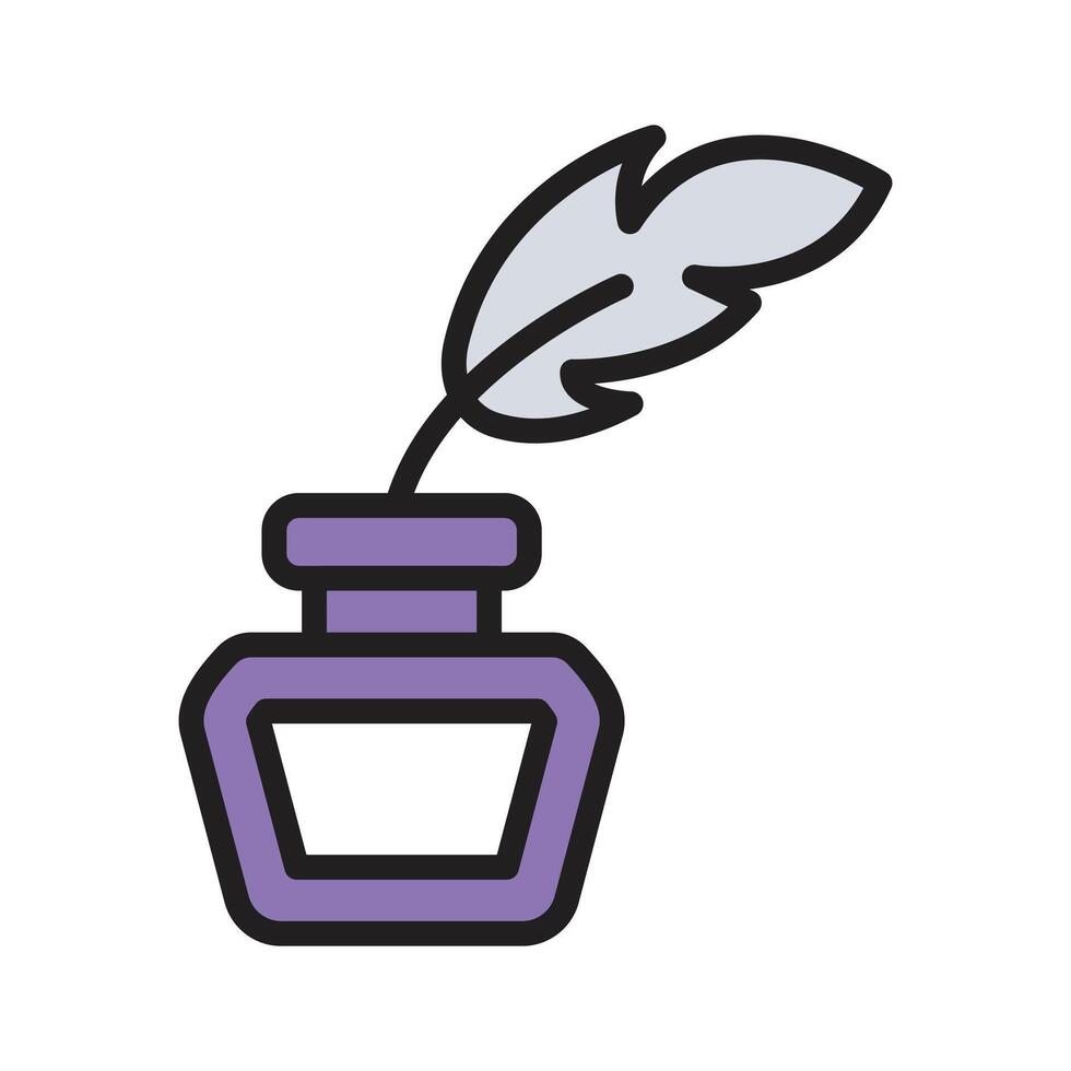 Traditional ink and quill symbolizing writing and creativity. vector