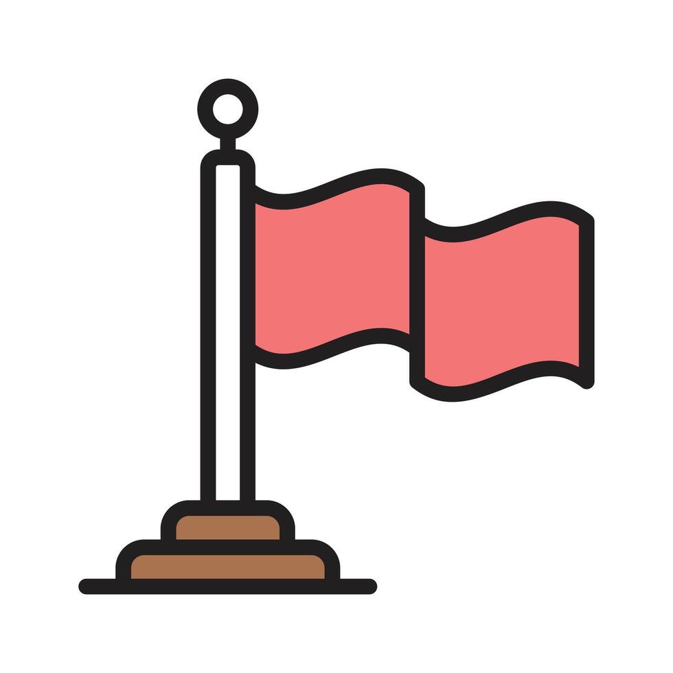 A red flag symbolizing goals, achievements, and destinations. vector