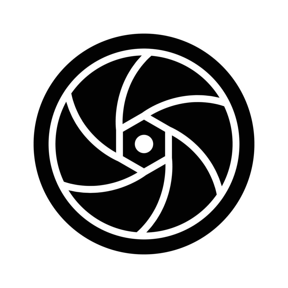 Camera shutter icon representing photography and creativity.. vector