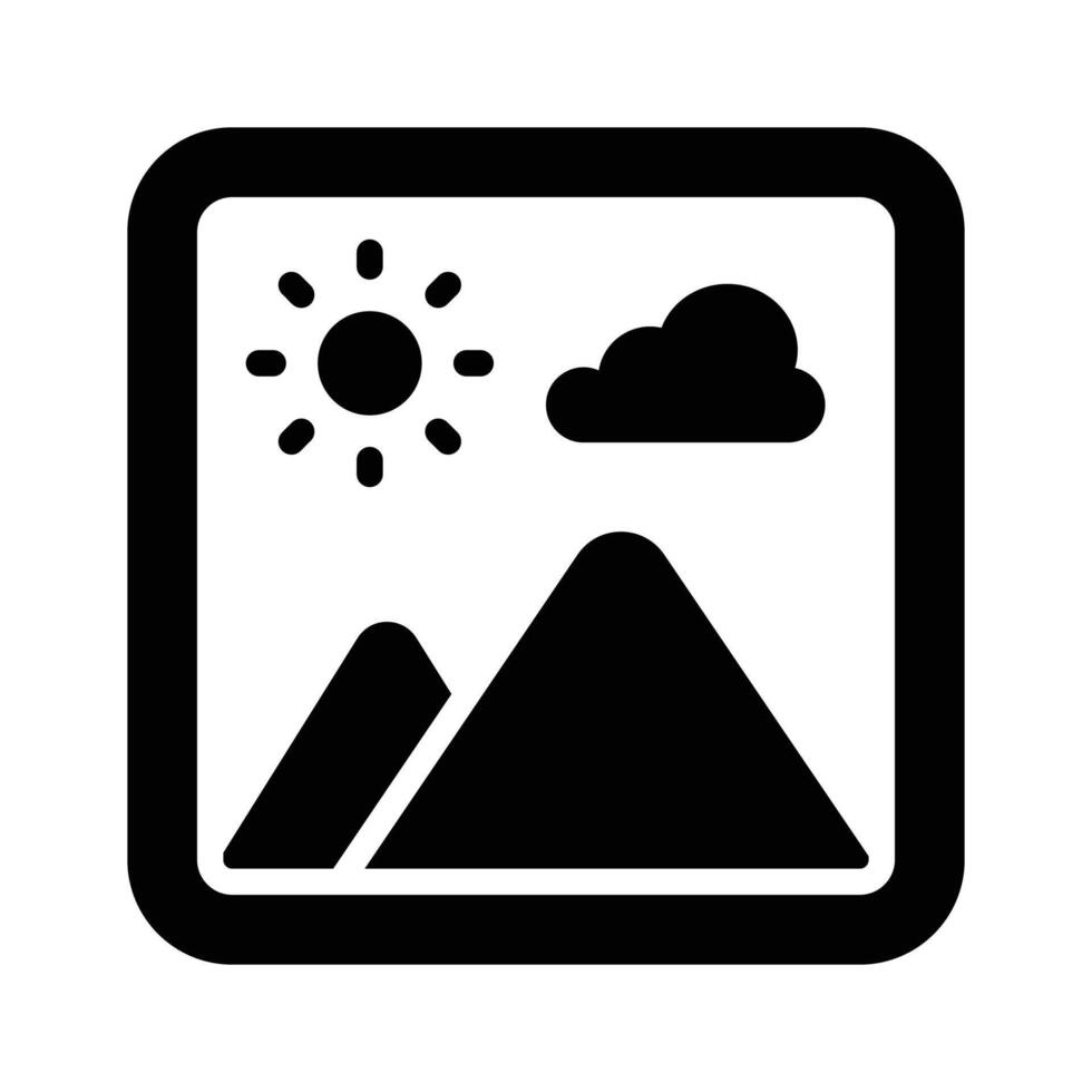 Scenic landscape image icon symbolizing photography and outdoor beauty. vector