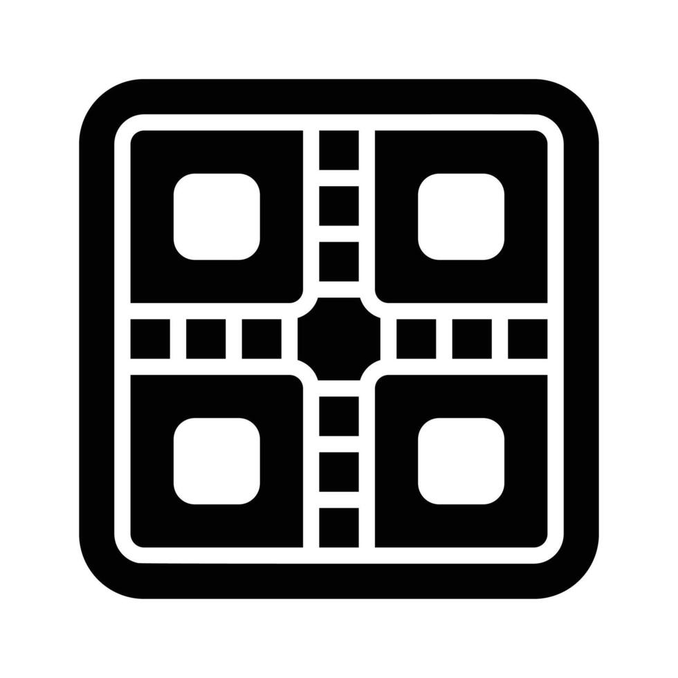 Icon of a board game with colorful tiles for fun activities. vector