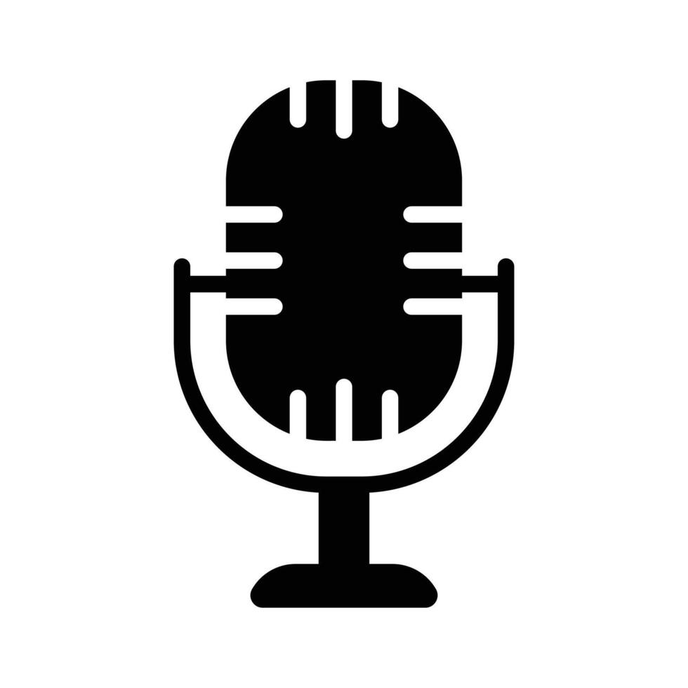 A microphone icon representing singing, performance, and entertainment., vector
