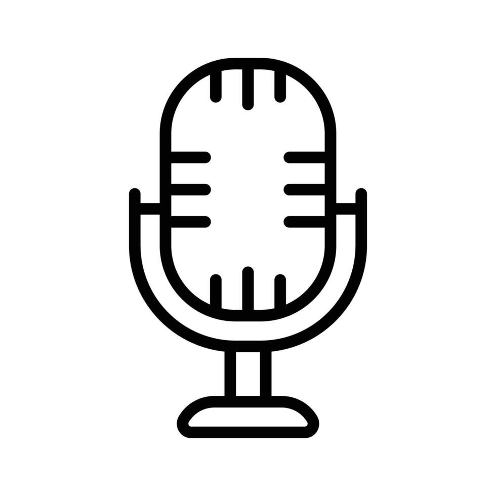 A microphone icon representing singing, performance, and entertainment.. vector