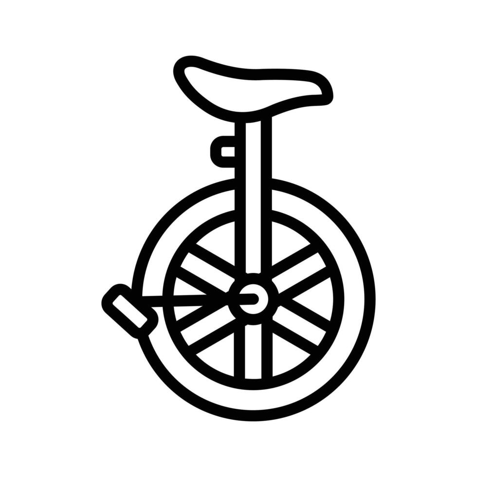 A unicycle representing balance, skill, and circus performances.. vector