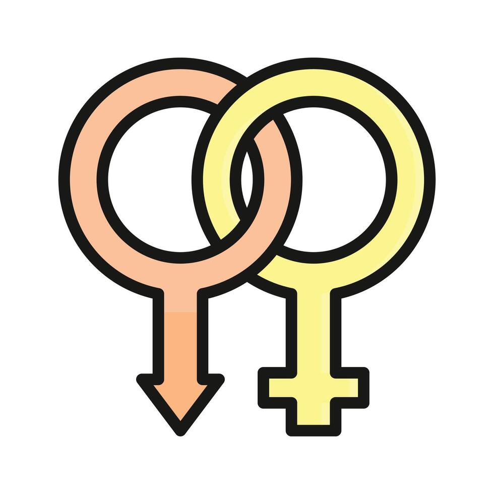 Male and female symbols representing gender in medical context. vector