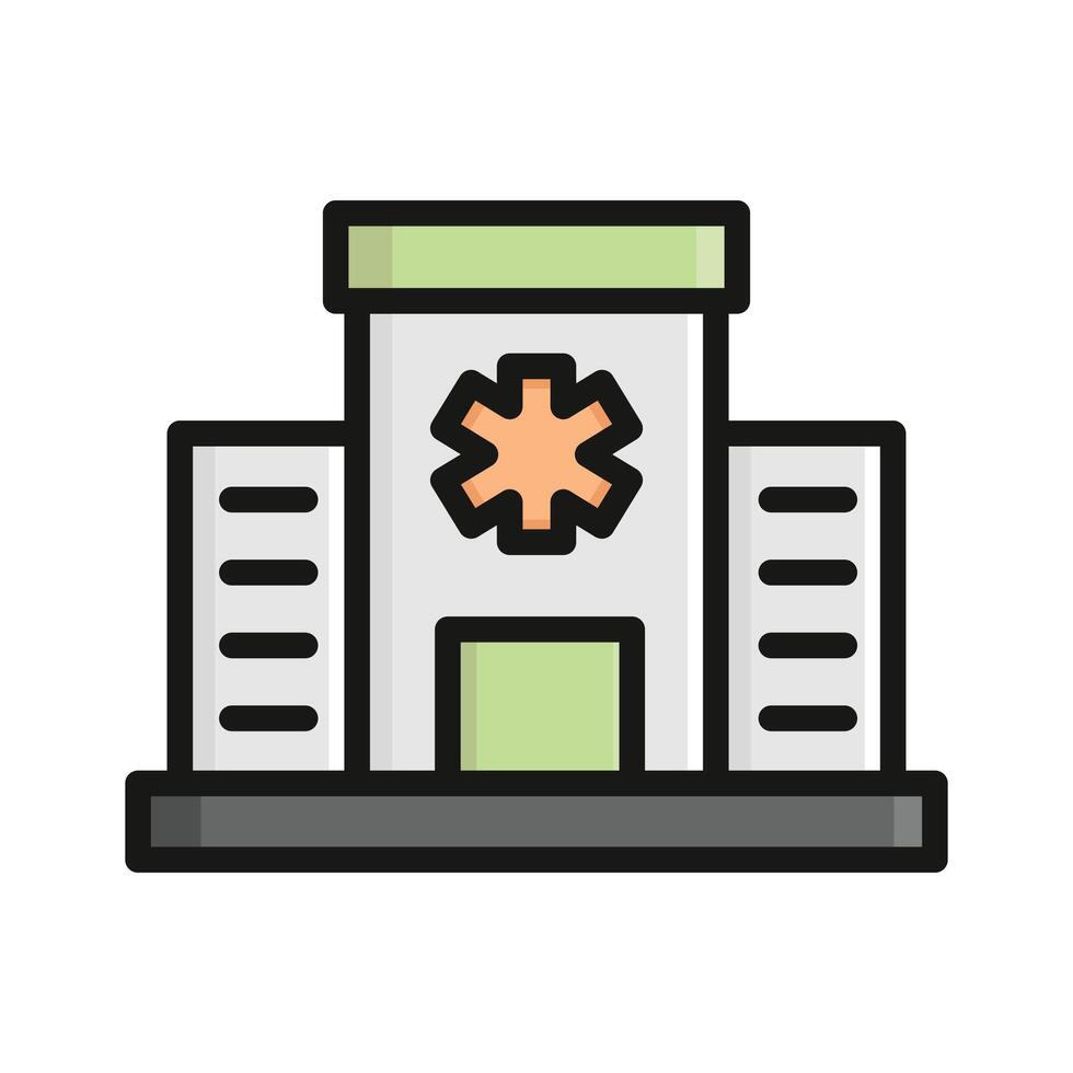 Hospital building icon, medical center, healthcare services and medical treatment facilities.. vector