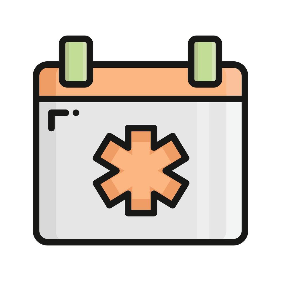 Medical sign on calendar depicting concept icon of medical appointment, doctor appointment vector